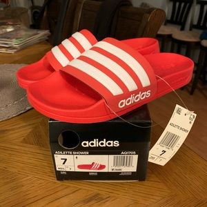 adidas Sliders size 7 red